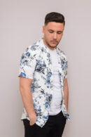 Chemise Florale Kamraya – Bleu Océan