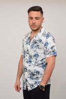 Chemise Florale Kamraya – Bleu Océan