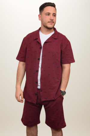 Ensemble Bordeaux Motif Discret – Casual Élégant