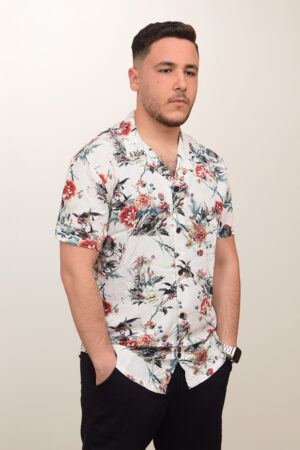 Chemise Florale Kamraya – Rouge Botanique
