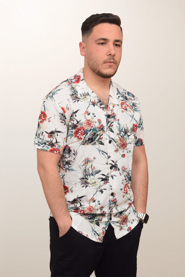 Chemise Florale Kamraya – Rouge Botanique