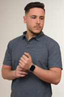 Polo Texturé – Bleu Cendré