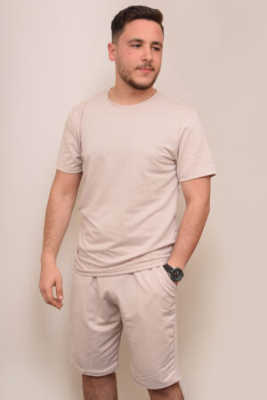 Ensemble Casual Basique – Beige Crème