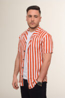 Chemise Rayée Kamraya – Orange Brique