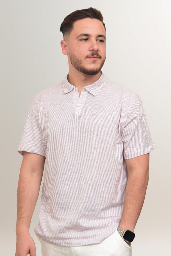 Polo Rayé Rose