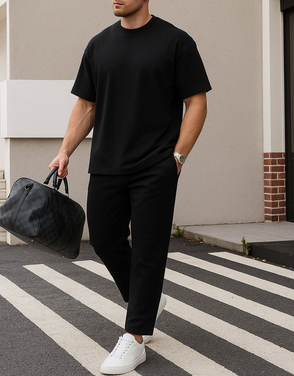 Ensemble Oversize Coton – Noir – Image 2