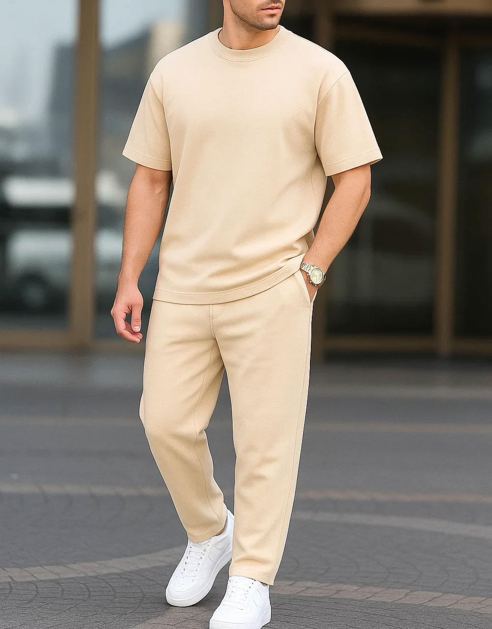 Ensemble Oversize Coton – Beige