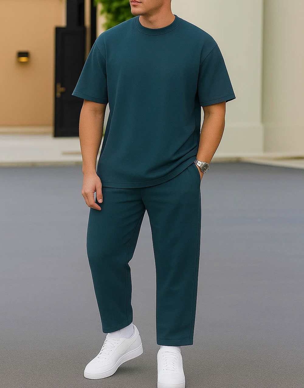 Ensemble Oversize Coton – Vert Foncé