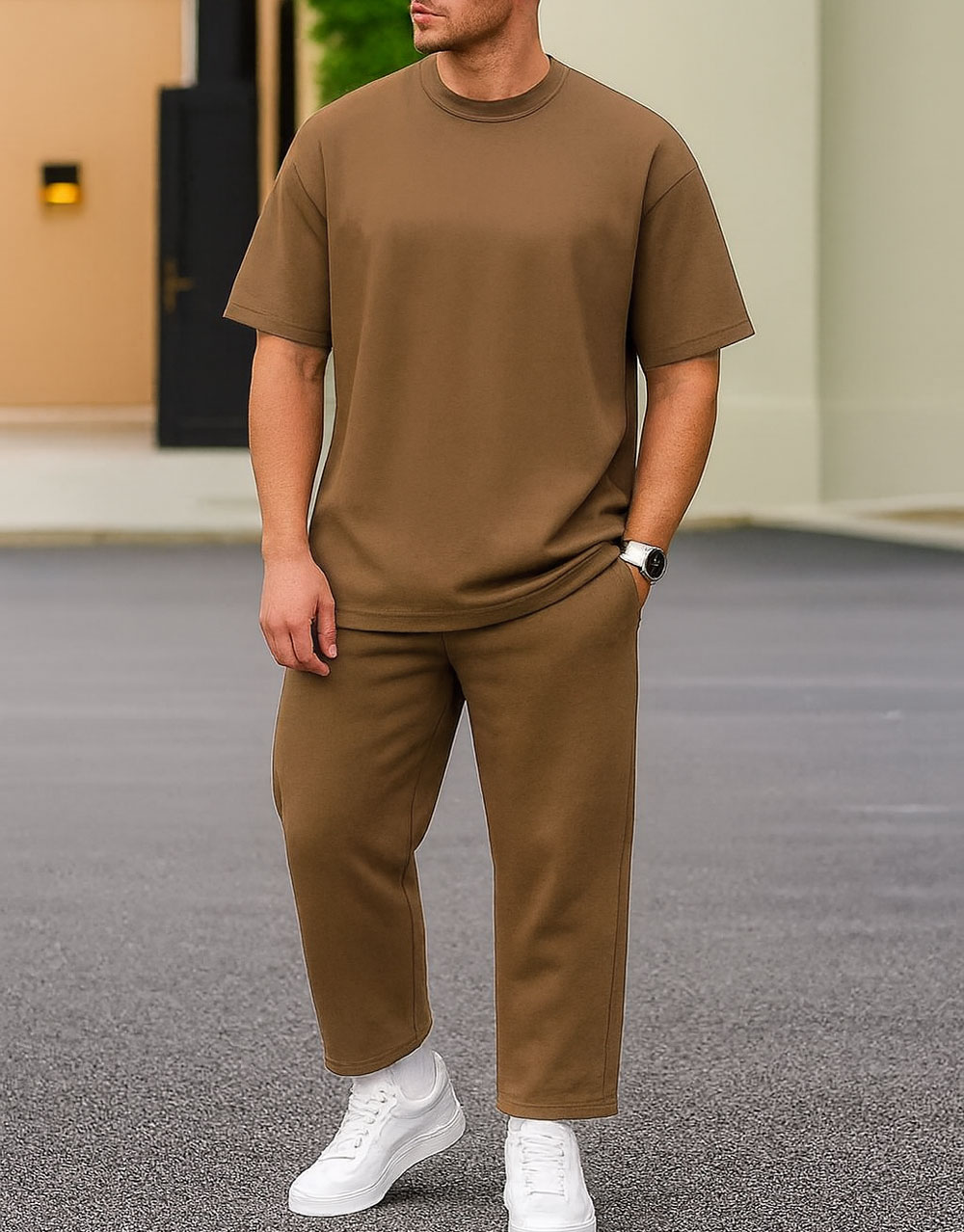 Ensemble Oversize Coton – Camel