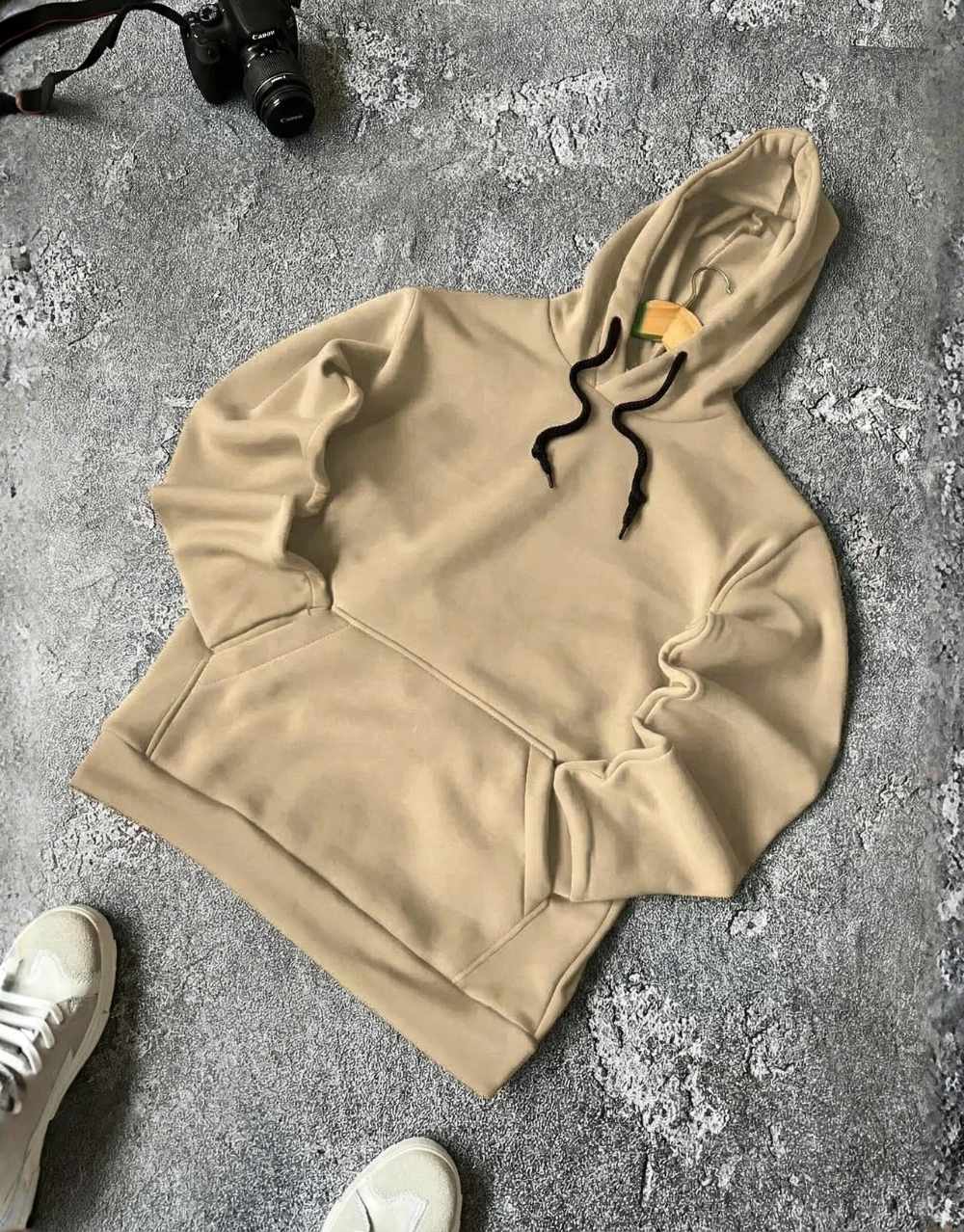 Sweat à Capuche en Molleton Doux - Beige