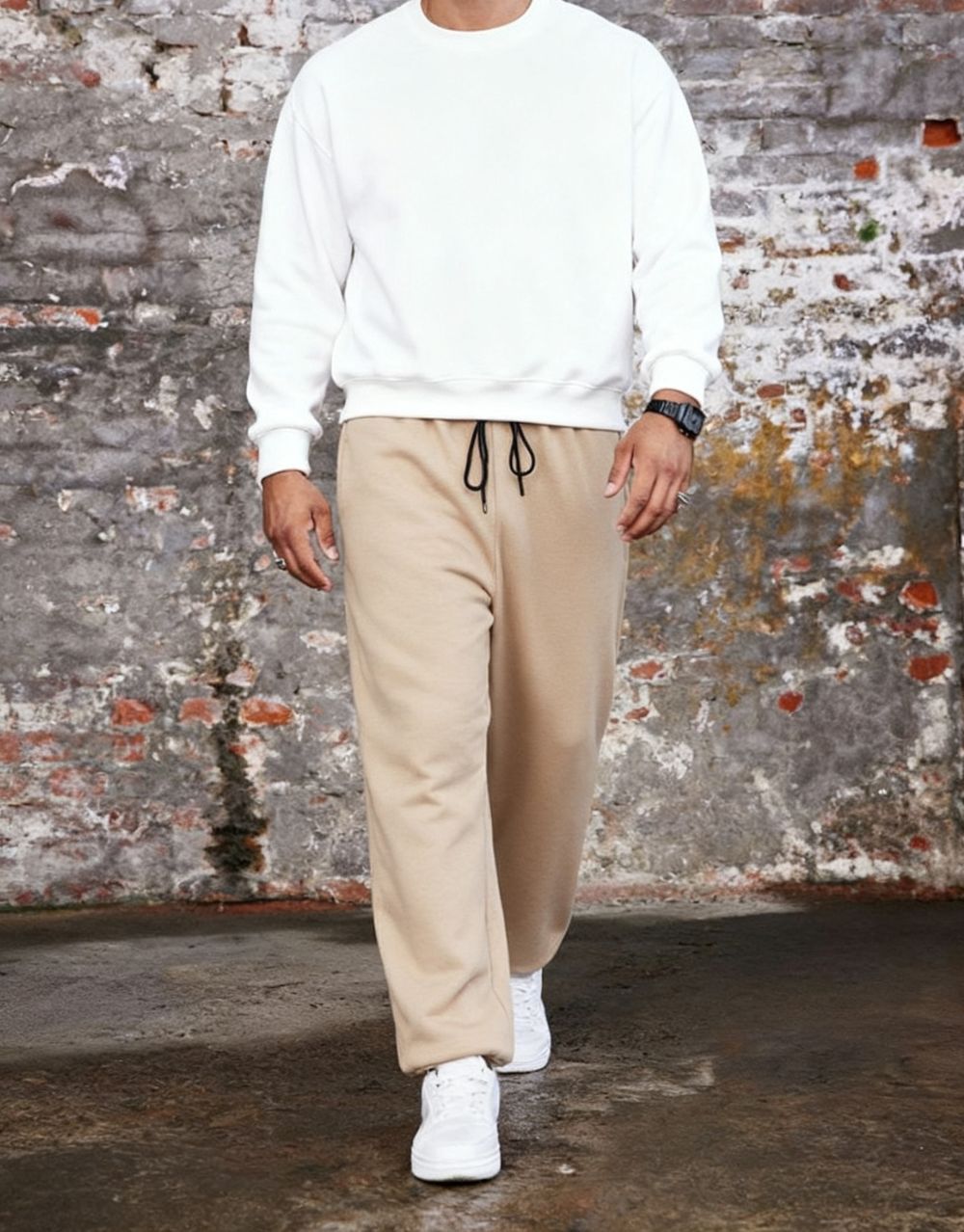 Pantalon Jogging Baggy - Beige – Image 4