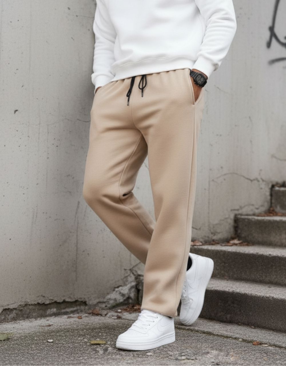 Pantalon Jogging Baggy - Beige – Image 2