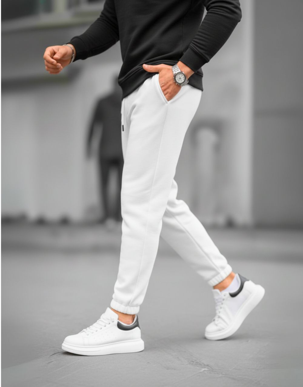 Jogging Urbain Essentiel - Blanc – Image 3