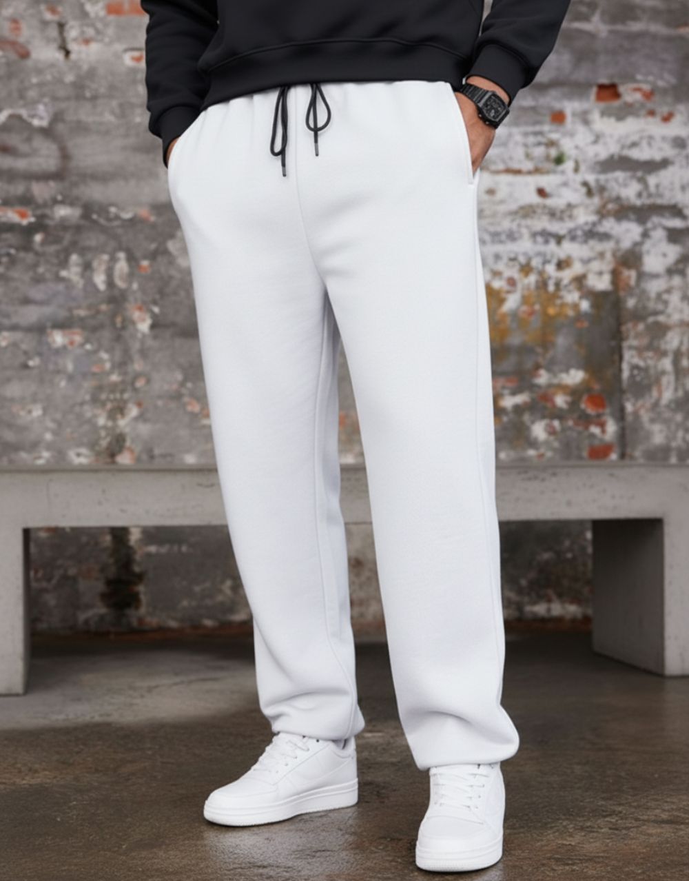 Pantalon Jogging Baggy - Blanc – Image 2