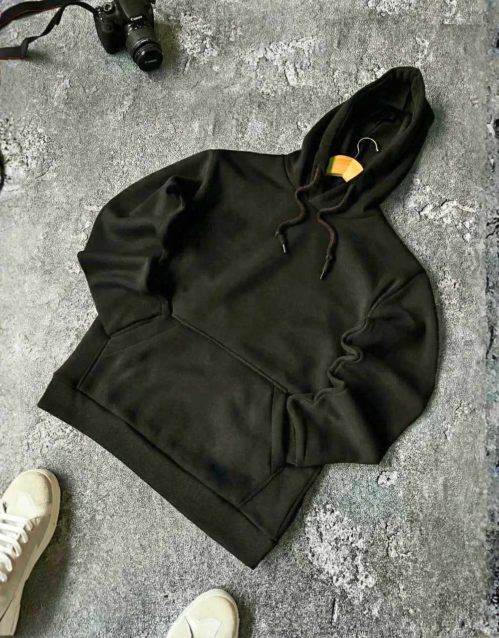 Sweat à Capuche en Molleton Doux - Noir