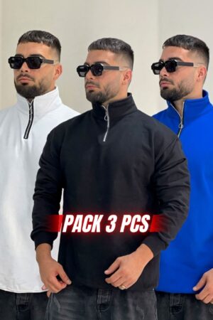 Lot de 3 Sweats Col Zippé - REF0116