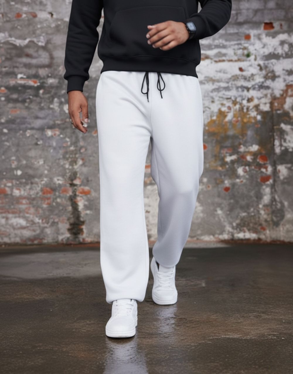 Pantalon Jogging Baggy - Blanc – Image 3