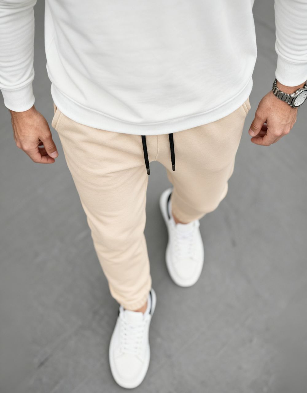 Jogging Urbain Essentiel - Beige – Image 3