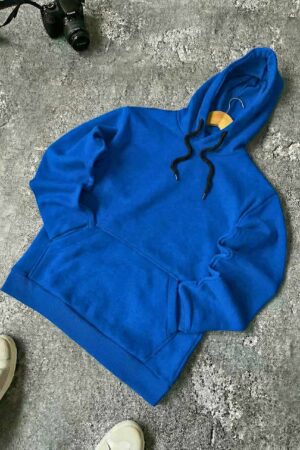 Sweat à Capuche en Molleton Doux - Bleu Roi