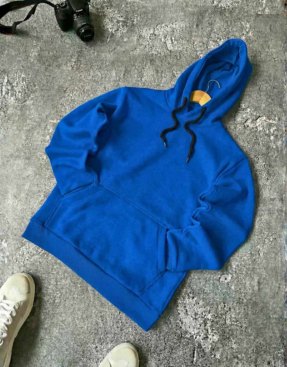 Sweat à Capuche en Molleton Doux - Bleu Roi
