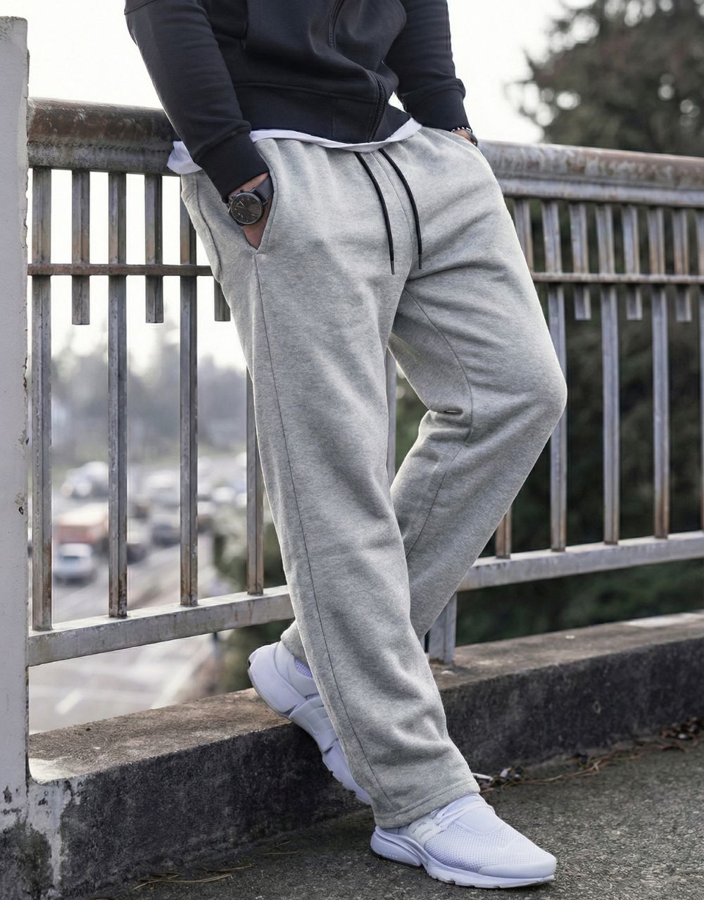 Pantalon Jogging Baggy - Gris Claire