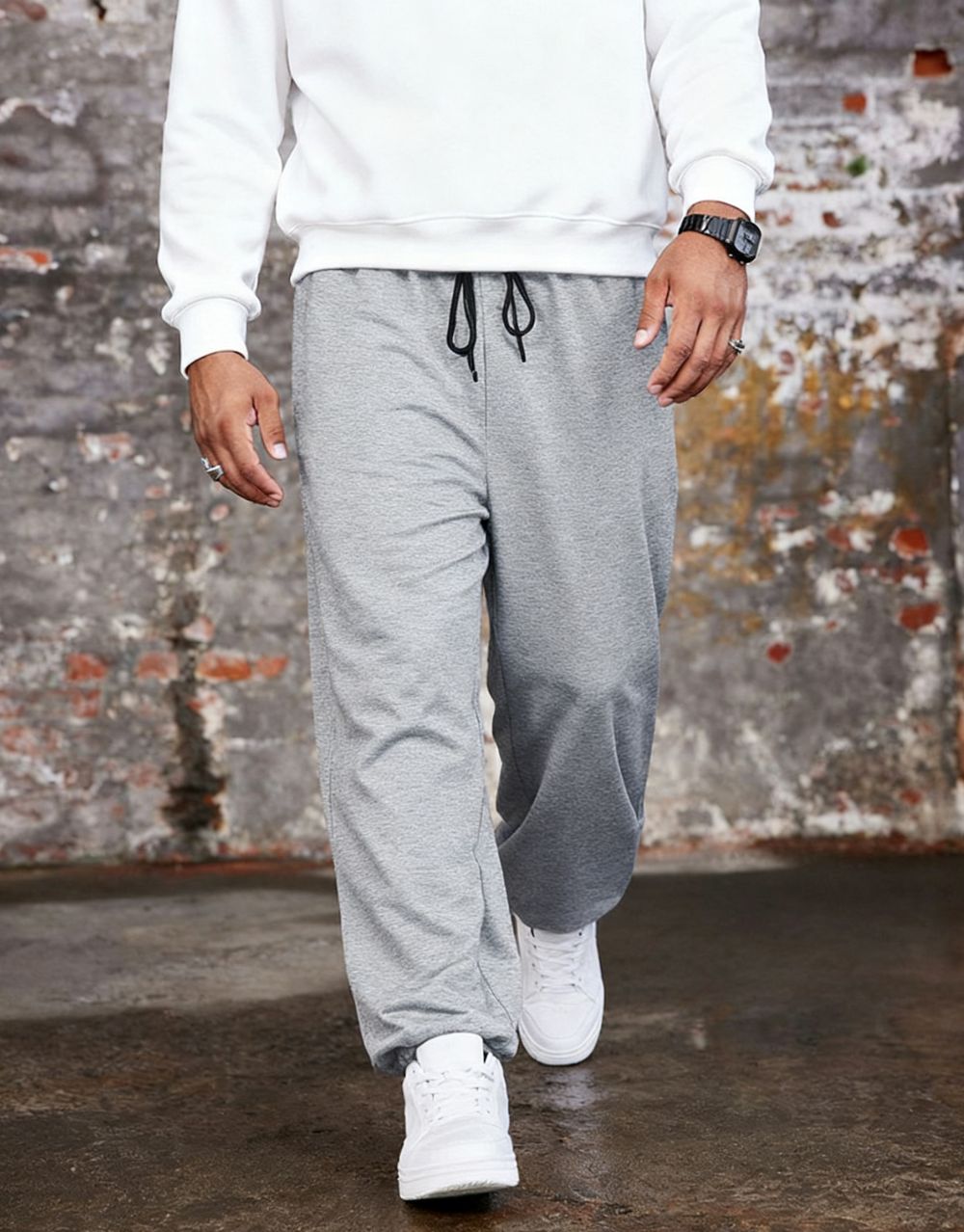 Pantalon Jogging Baggy - Gris Claire – Image 2