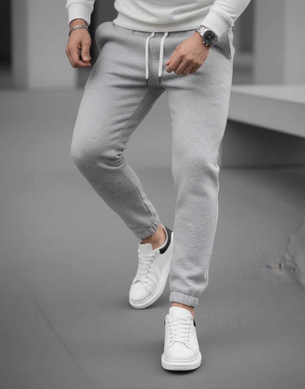 Jogging Urbain Essentiel - Gris Claire – Image 2