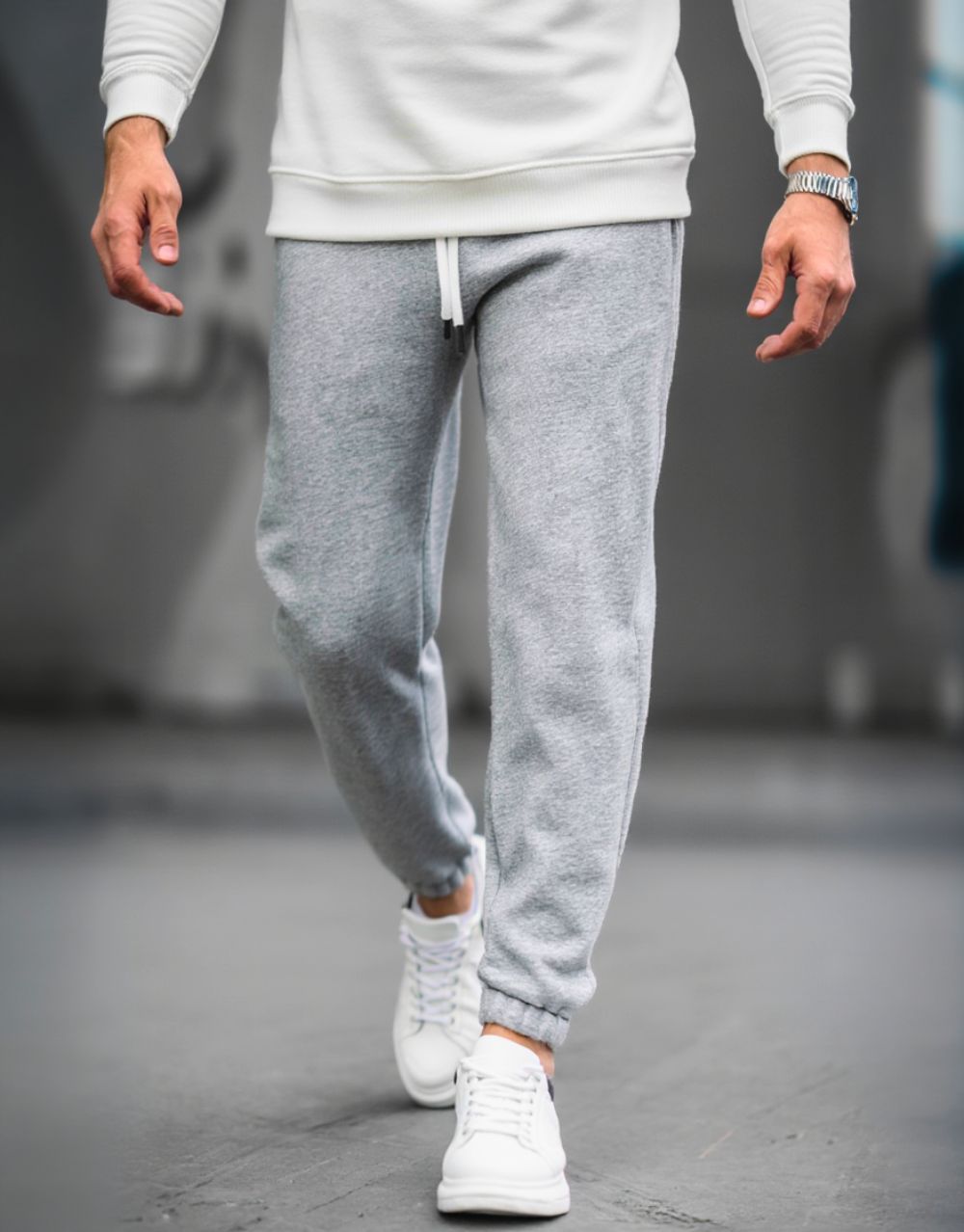 Jogging Urbain Essentiel - Gris Claire – Image 3
