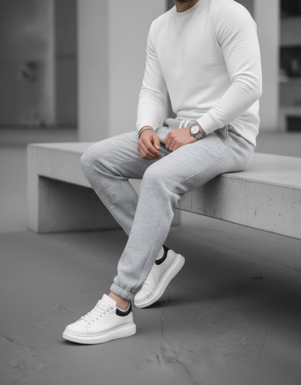 Jogging Urbain Essentiel - Gris Claire – Image 4