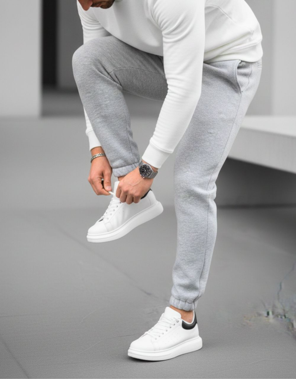 Jogging Urbain Essentiel - Gris Claire – Image 5