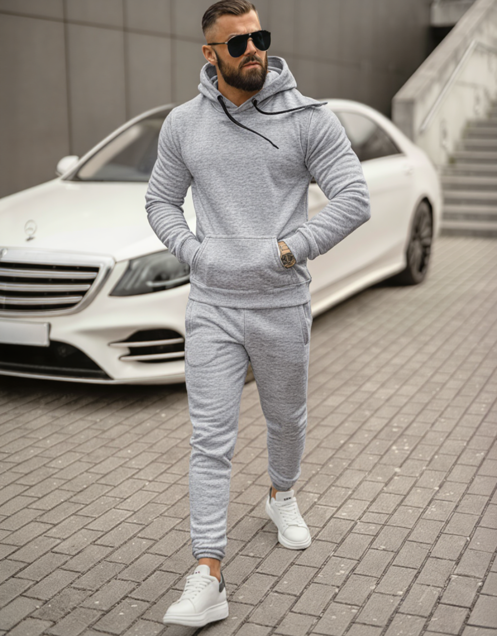 Ensemble Molleton - Gris Claire