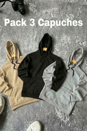 Lot de 3 Sweats à Capuches - REF0115