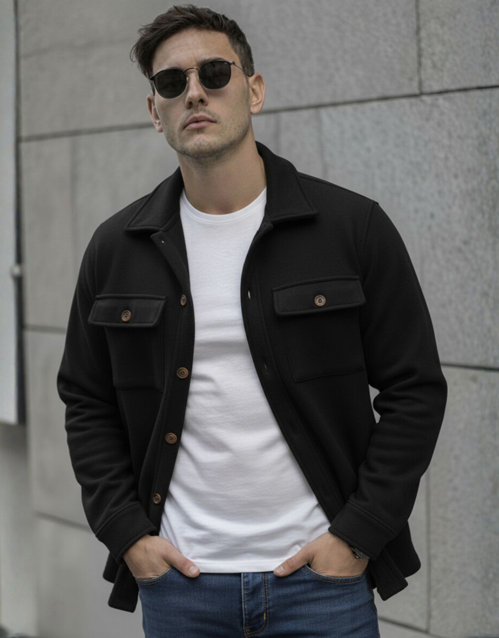 Veste Chemise Urbaine - Noir