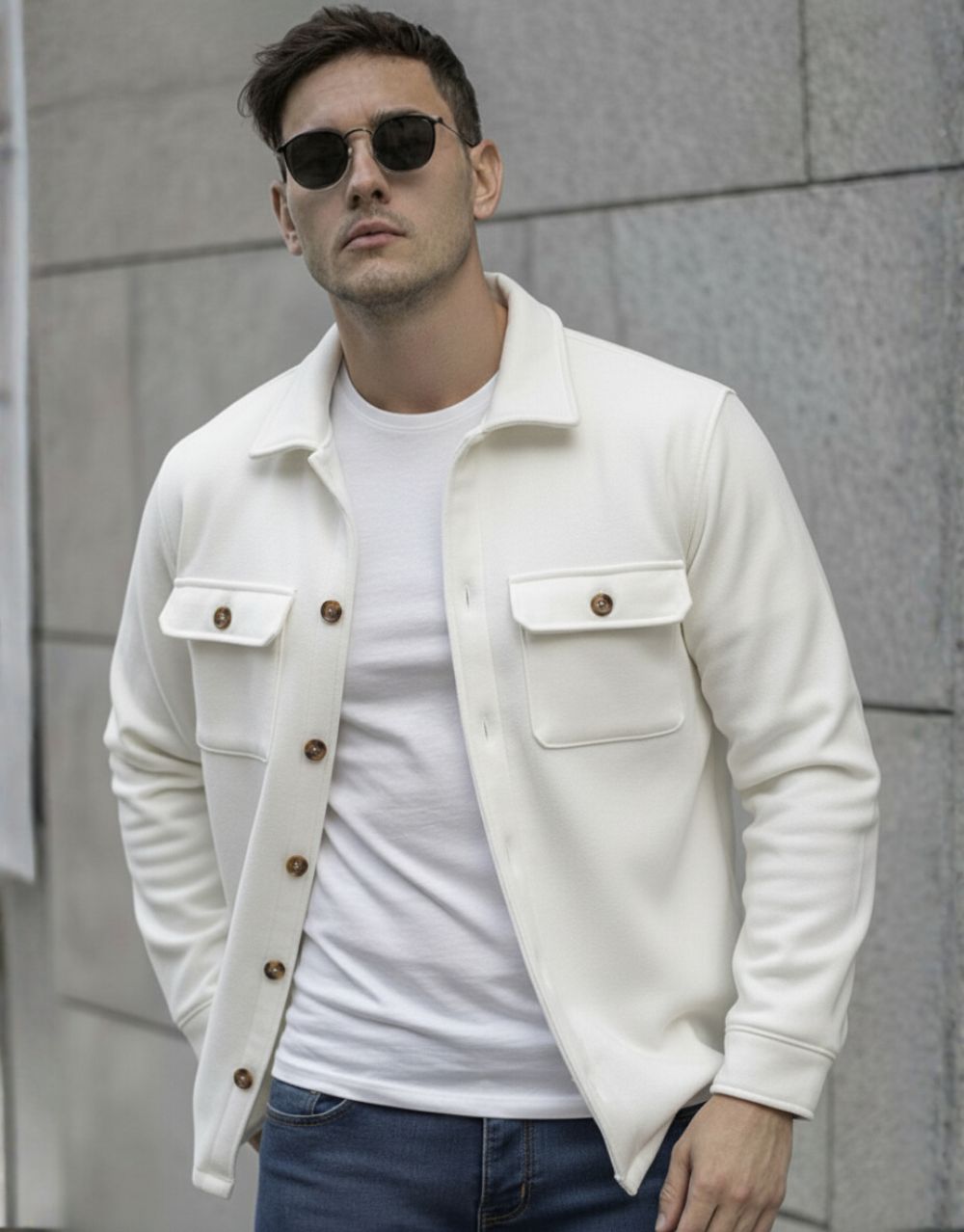 Veste Chemise Urbaine - Blanc