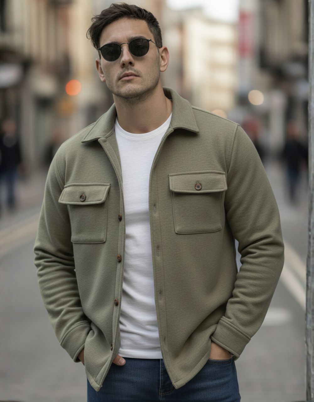 Veste Chemise Urbaine - Vert Olive