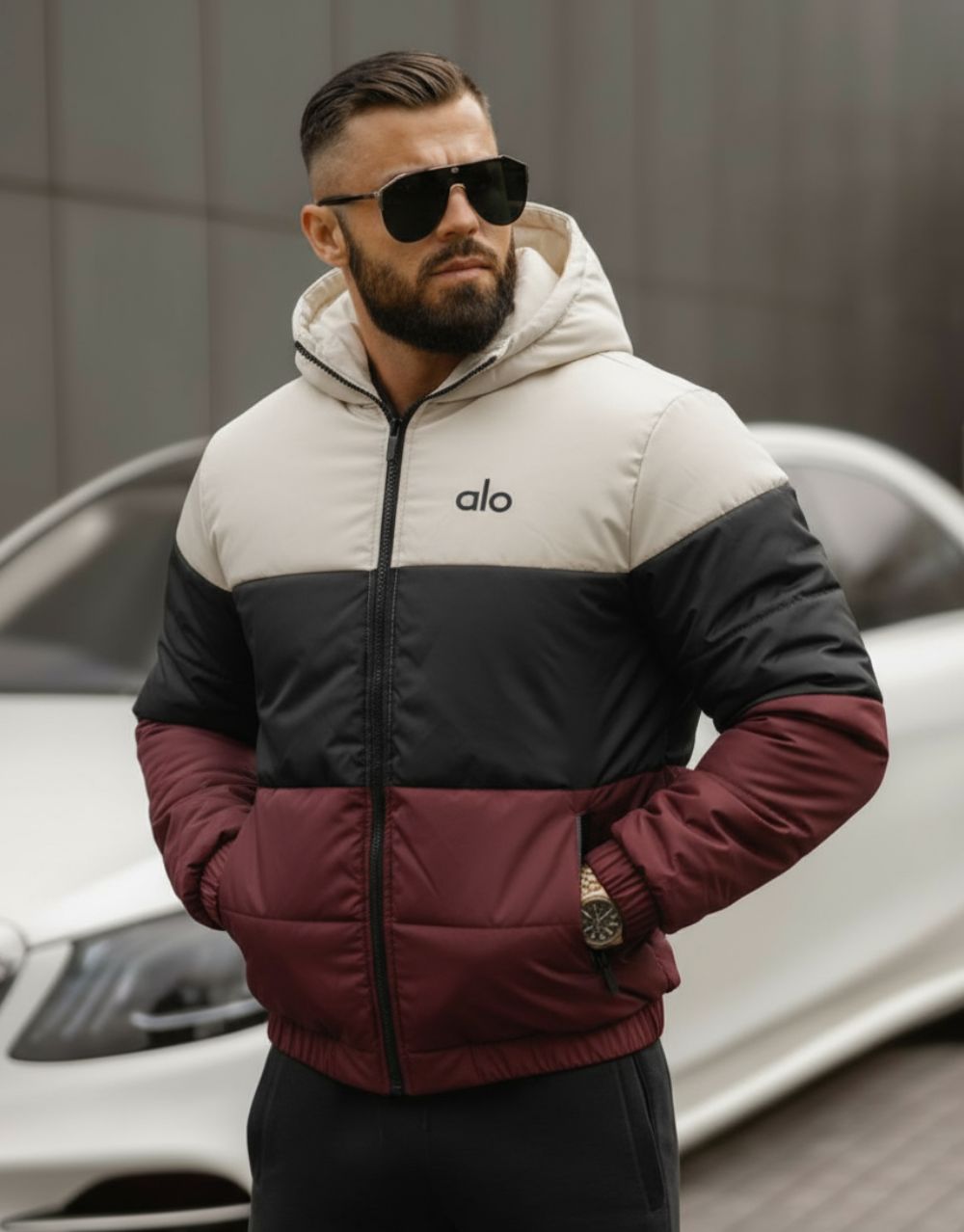 Blouson Bombers à Capuche - Imperméable & Matelassée à l'Intérieur REF0136