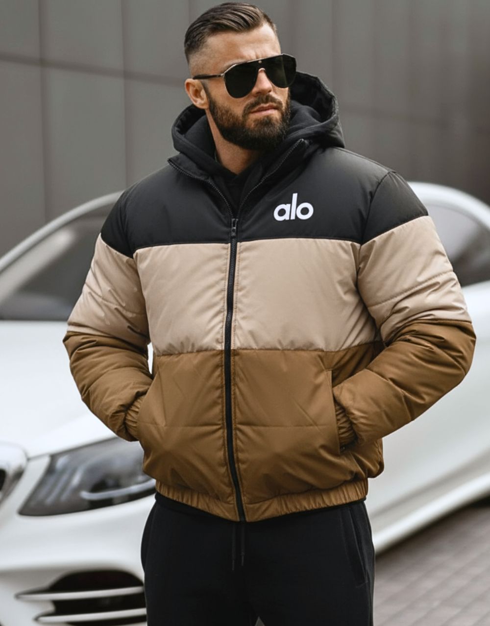 Blouson Bombers à Capuche - Imperméable & Matelassée à l'Intérieur REF0137