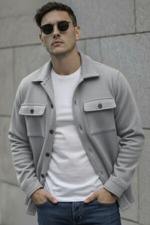 Veste Chemise Urbaine - Gris Claire