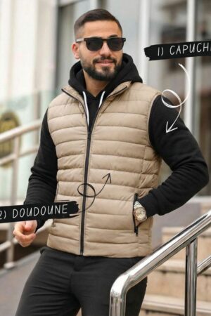 Pack Duo Style : Gilet Doudoune + Sweat à Capuche REF0148