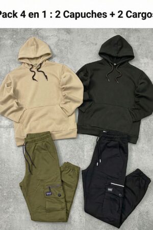 Pack 4 en 1 : 2 Cpauches + 2 Pantalons Cargo