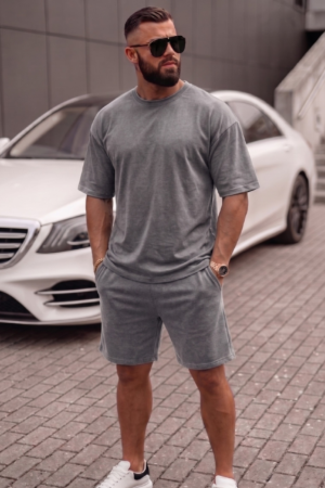 Ensemble Demi Oversize T-shirt + Short – Gris