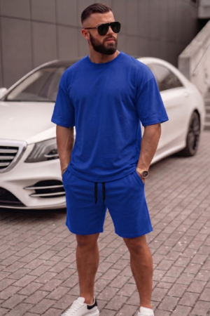 Ensemble Demi Oversize T-shirt + Short – Bleu Roi