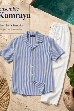 Ensemble Kamraya Rayé - Bleu