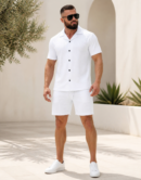 Ensemble Cote a Cote : Chemise + Short — Blanc