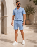 Ensemble Côte à Côte : Chemise + Short - Bleu
