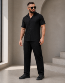 Ensemble Chemise + Pantalon Demi-Oversize — Noir