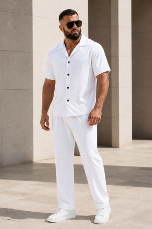 Ensemble Chemise + Pantalon — Blanc